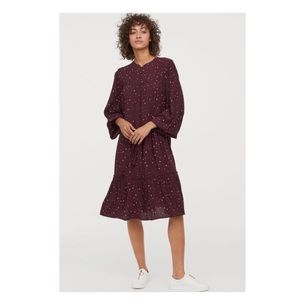 Star-print viscose creped boho dress